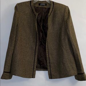 Brown Tweed Open Style Blazer Size 14